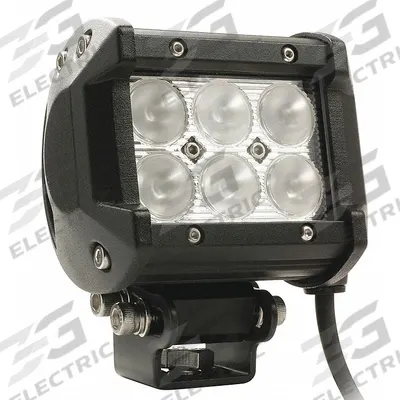 GROTE Vehicle Work Light: Square, Flood, LED, Bracket, Blunt Cut Wires, Universal - Vehicle Floodlights