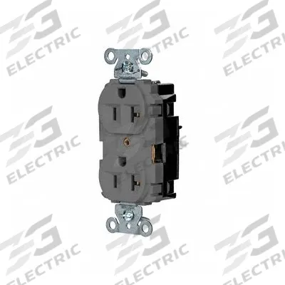 HUBBELL Receptacle: Duplex, 5-20, Gray, 125V AC, 20 A, 2 Pole / 3 Wire (MPN 5362STGY) - General Purpose Receptacles