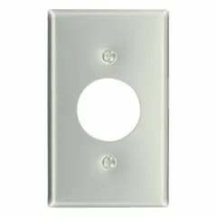 LEVITON Wall Plate: Duplex Outlet, 1 Gang, Std Size (MPN 83004). Key specifications — Brand: LEVITON; Material: Aluminum.