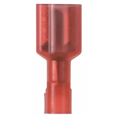 PANDUIT Wire Disconnect: Female Socket, Red, Nylon, Full Coverage, 22 AWG – 18 AWG Wire Size (MPN DNF18-110FIB-C). Key specifications — Brand: PANDUIT; Manufacturer Part Number: DNF18-110FIB-C.