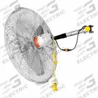 JAN FAN Mounted Fan: 24 in Blade Dia, 115 V, 1/4 hp Motor HP, Ceiling/Floor/Wall Mount, Bracket (MPN JF-CCM24-DCS-S). Key specifications — Brand: JAN FAN; Voltage: 115 V; Number of Speeds: 2; Fan Mounting Location: Ceiling; Oscillation: Non-Oscillating; Mounting Type: Bracket.