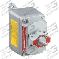 Selector Switch Control Station: 1 Gang, Selector Switch, 2NO/2NC, Hand/Auto, 0 Pilot Lights, 1/2 in (MPN EFDB150-12). Key specifications — Legend: Hand/Auto; Action: Maintained; Contact Form: 2NO/2NC; Brand: APPLETON ELECTRIC; Operator Configuration Type: (1) Selector Switch.