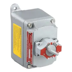 Selector Switch Control Station: 1 Gang, Selector Switch, 2NO/2NC, Hand/Auto, 0 Pilot Lights, 1/2 in (MPN EFDB150-12). Key specifications — Legend: Hand/Auto; Action: Maintained; Contact Form: 2NO/2NC; Brand: APPLETON ELECTRIC; Operator Configuration Type: (1) Selector Switch.