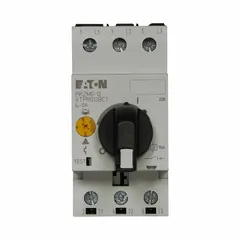 EATON Manual Motor Protector: Non-Reversing, 3 Poles, 12 A, Thermal Protection, Selector Switch (MPN XTPR012BC1). Key specifications — Maximum Voltage Rating: 600V AC; Brand: EATON; Thermal Units Required: None (Starter Includes Integrated Thermal Units); Frame Size (Width): 45mm (B Frame).