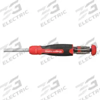 MEGAPRO Multi-Bit Screwdriver: Phillips/Slotted/Square/Torx Tip, 12 Tips, 8 1/2 in Overall Lg (MPN 211R2C36RD-B). Key specifications — attr1205339: Phillips: #0 + #1 + #2 + #3; attr1205303: MEGAPRO.