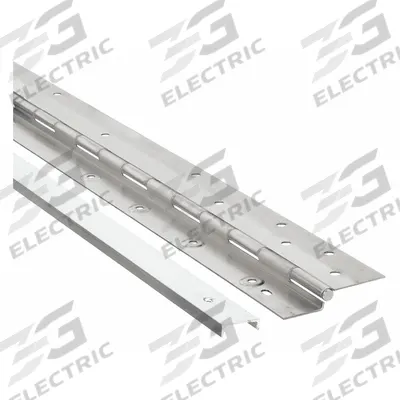 MARKAR Piano Hinge: Stainless Steel, 7 ft Leaf Ht, 1 3/4 in Leaf Wd - Half Surface-Mount Piano Hinges