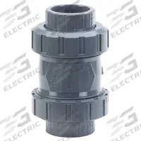 GEORG FISCHER Check Valve: Inline Valve Body, PVC, 1 in Pipe Size, Socket x Socket, 32 gpm Flow Rate (MPN 161562104). Key specifications — Ball Material: PVC; Brand: GEORG FISCHER.