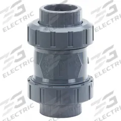 GEORG FISCHER Check Valve: Inline Valve Body, PVC, 1 in Pipe Size, Socket x Socket, 32 gpm Flow Rate (MPN 161562104). Key specifications — Ball Material: PVC; Brand: GEORG FISCHER.