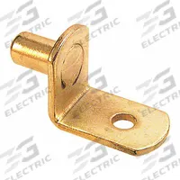 Shelf Support: 1/2 in Wd, 1 1/16 in Lg, 11/16 in Ht, 20 lb Capacity, Steel, Brass, 8 PK (MPN U 10168). Key specifications — Brand: PRIME-LINE; Color: Brass; Finish: Brass-Plated; Material: Steel.