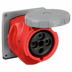 HUBBELL Pin and Sleeve Receptacle: Red, 380 to 415V AC, Three Phase, 100 A, 3 Pole, 4 Wire (MPN HBLS4100R6W). Key specifications — Brand: HUBBELL.