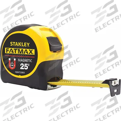 STANLEY Tape Measure: Magnetic Single Hook Tip, 25 ft, Plastic with Rubberized Grip - Standard (Inch) Tape Measures