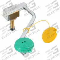 HAWS Plumbed Eyewash: Std, Eyes and Face Coverage, Swing Down, Center, Chrome-Plated Brass Pipe (MPN 7610S). Key specifications — Activation: Swing Down; Counter Mount Location: Center; Brand: HAWS.