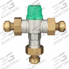 WILKINS Thermostatic Mixing Valve: 1/2 in Inlet Connection Size, 1/2 in Outlet Connection Size (MPN 12-ZW1070XLPF). Key specifications — attr1037830: Strainers; attr1037827: WILKINS.