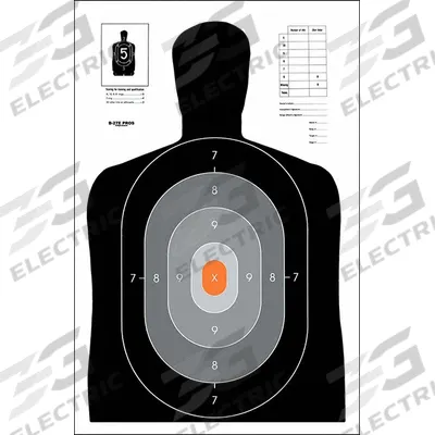 ACTION TARGET Shooting Range Targets: Paper, Silhouette Target, 35 in Ht, 23 in Wd, Orange - Silhouette Targets