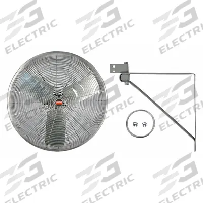 Dayton Mounted Fan: 24 in Blade Dia, 115V AC, 1/3 hp Motor HP - High-Temperature Industrial Wall-Mount Fans