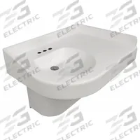 BESTCARE Corner Bathroom Sink: Polymer Resin, 14 1/2 in Bowl Lg, 4 in Bowl Dp, ADA Compliant (MPN WH3776R-09). Key specifications — ADA Compliant: ADA Compliant; Color: White; Bowl Shape: D-Shape; Brand: BESTCARE; Sink Mounting Type: Wall.