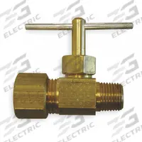 HANSEN Needle Valve: Inline Valve Body, Brass, 1/4 in Pipe Size, Compression x MIP, For Water Media (MPN A6755). Key specifications — For Media: Water; Seal Material: Metal; Brand: HANSEN; Connection Gender - Side 2: Male; Connection Type - Side 1: Compression; Connection Type - Side 2: IPS; Connection Type: Compression x MIP.