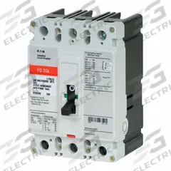 EATON Molded Case Circuit Breaker: 125 A Amps, 65kA at 240/277V AC, Fixed, ABC, Load Side Lug, Std (MPN FD3125). Key specifications — attr217792: FD; attr196056: 65kA at 240/277V AC; attr196057: Fixed; attr196058: ABC; attr196059: Load Side Lug; attr196061: 225A/F.