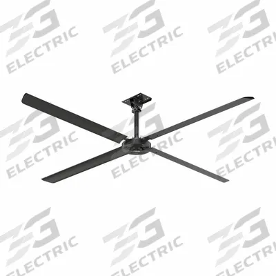 HUNTER INDUSTRIAL Ceiling Fan: 68,675 cfm Airflow, 12 ft Blade Dia, Variable Speeds, 120V AC - Industrial HVLS Ceiling Fans