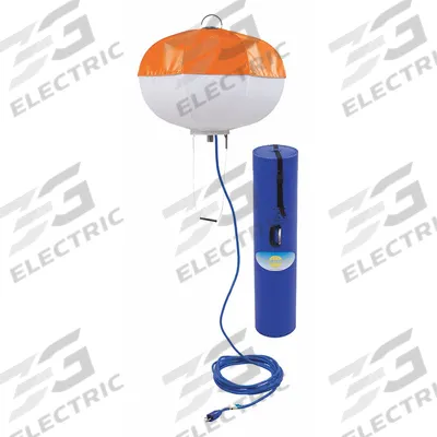 POWERMOON Temporary Job Site Light: LED, Corded, Balloon, 25 ft Power Cord Lg, 110V AC - Hanging Balloon Lights
