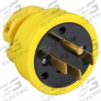 APPROVED VENDOR Straight Blade Plug: 14-50P, 125/250V AC, 50 A, 3 Pole, 4 Blade, Yellow (MPN P1450DF)