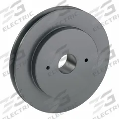 APPROVED VENDOR V-Belt Pulley: BK77, 1 Groove, 7.45 in OD, Bushed Bore, H/QT, Cast Iron, Spoked (MPN BK77H). Key specifications — Pulley Industry Number: BK77; Pitch Diameter: 7.1 in (5L, B); For Belt Section (broad, with similar types): 5L, B, or BX.