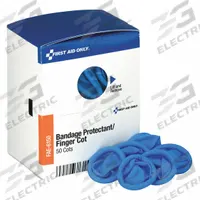 FIRST AID ONLY First Aid Kit Refill: 3 in Dressing Lg, 1 in Dressing Wd, Sterile, 50 PK (MPN FAE-6150). Key specifications — Water Resistance: Not Water Resistant; Unitized: Unitized; Standards: ANSI/ISEA Z308.1-2015; Manufacturer Part Number: FAE-6150; Package Type: Box; Product Type: Finger Cots; Sterility: Sterile; Brand: FIRST AID ONLY.