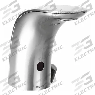 MOEN Bathroom Sensor Faucet: M-Power, Metal, Chrome Finish, Single-Post, Battery - Single-Post Sensor Bathroom Faucets
