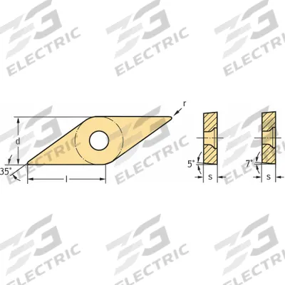WALTER Diamond Turning Insert: VCMW332-RK6 WKK20S - Diamond Indexable Turning Inserts