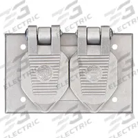 HUBBELL WIRING DEVICE-KELLEMS Weatherproof Cover: Cast Aluminum, GFCI/Style Line, 1 Gangs, Aluminum (MPN HBL5206WO). Key specifications — Brand: HUBBELL WIRING DEVICE-KELLEMS; Color: Aluminum; Compatible with Product Type: Surge Receptacles; Compatible with Series: Style Line; Mounting Orientation: Horizontal.