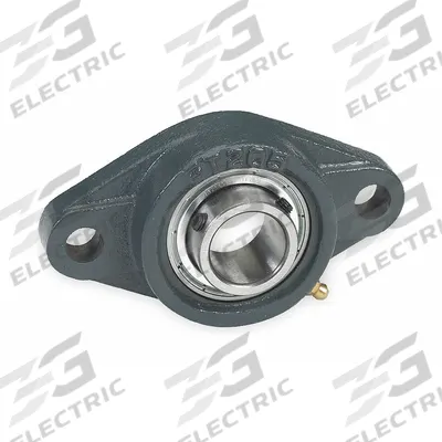 DAYTON 2 Bolt Flange Bearing: Radial Ball, 3/4 in Bore, Cast Iron, Set Screws - General Purpose Flange-Mount Ball Bearings