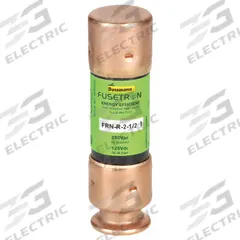 BUSSMANN Fuse: Class RK5, FRN-R Series, Time-Delay, 2.5 A, 250 V AC, 125 V DC, Non-Indicating (MPN FRN-R-2-1/2). Key specifications — Series: FRN-R.