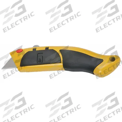 ABILITY ONE Utility Knife: 7 in Overall Lg, Steel Std Tip, Rubberized, Metal, Black - Retracting Utility Knives