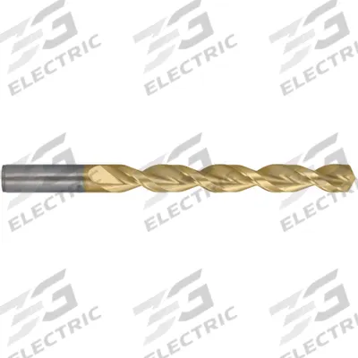 CLEVELAND Jobber Length Drill Bit: #6, 135° Split Point, TiN-Coated Cobalt - Cobalt Jobber-Length Drill Bits for Deep Hole-Drilling