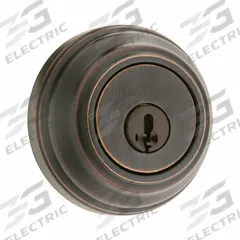 KWIKSET Single Cylinder Deadbolt: Cylindrical, 1 3/4 in Door Thick - Max, Black (MPN 980-11P-SMT-6AL-STRKP-K3). Key specifications — ADA Compliant: Yes; Brand: KWIKSET; Finish: Satin Bronze-Plated, Blackened, Satin Relieved, Clear Coated; Keyway Type: Kwikset KW1; Includes Core: Core Included.
