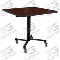 NATIONAL PUBLIC SEATING Café Table: Laminate, Mahogany, 40 1/2 in Overall Ht - Max, 36 in Overall Wd (MPN ACT336PBTMMY). Key specifications — attr1039436: NATIONAL PUBLIC SEATING; attr1039445: Polyurethane; attr1039447: Black; attr1039448: Steel; attr1039806: Black; attr1039813: Powder Coated; attr1039815: Adjustable Height; attr1039820: Nestable.