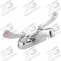 MOEN Low Arc Bathroom Faucet: M-Dura, Brass, Chrome Finish, 0.5 gpm Flow Rate, Centerset, Arc (MPN 8215F05). Key specifications — Includes: Mounting Hardware; Brand: MOEN; Series: M-Dura.