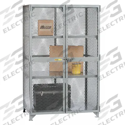 LITTLE GIANT Bulk Storage Locker: 49 in x 33 in x 78 in, 2 Fixed Shelves, Legs, Gray - Industrial Ventilated Shelf Cabinets