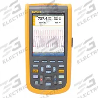FLUKE Compact Handheld Oscilloscope: Fully Isolated, Repeat, 2 Channels, 500 mV DC – 750 V DC, IP51 (MPN FLUKE-125B/NA). Key specifications — Power Source: AC Adapter; IP Rating: IP51; Manufacturer Part Number: FLUKE-125B/NA; AC Magnitude Calculation: True RMS; Brand: FLUKE; CAT Safety Rating: CAT IV 600V; Digital Display Screen Type: TFT LCD; Includes: Set Hook of Clips (Red, Blue).