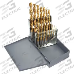 CLE-LINE Jobber Length Drill Bit Set: 15 Pc, 1/16" to 1/2" by 32nds, 135° Split Point, Fast Spiral (MPN C18701). Key specifications — attr1236168: Metal Index.