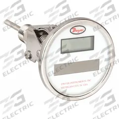 DWYER Digital Thermometer: 18 in Stem Lg, -58°F to 302°F /-50°C to 150°C, ±1%@ 32 to 122°F Accuracy (MPN DBTA3181). Key specifications — Thread Type: NPT; Brand: DWYER; Accuracy: ±1 % @ 32 to 122 °F.