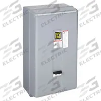 SQUARE D Magnetic Motor Starter: Non-Reversing, 3 Poles, NEMA Size 3, 90 A, 120V AC Coil (MPN 8536SEG1V02S). Key specifications — Brand: SQUARE D; Coil Voltage: 110/120V AC; Phase: Three; Operator: None; Terminal Connection Type: Screw Clamp Terminals; Includes Pilot Light: No; Operator Controls: None; Auxiliary Contacts Included: No Auxiliary Contacts Included.