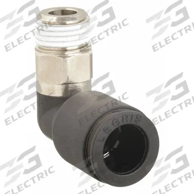 LEGRIS Push-Fit Elbow Fitting: 6 mm OD x 1/8 in Pipe Size, Push-to-Connect x MBSPT - Nylon & Nickel-Plated Brass Tube Fittings