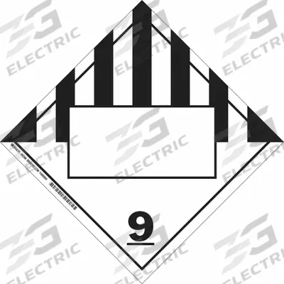 BRADY Container Placard: 9, 10 3/4 in x 10 3/4 in, 10 3/4 in Label Ht - Class 9: Miscellaneous Hazardous Materials