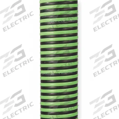CONTINENTAL Water Suction and Discharge Hose: 3 in Hose Inside Dia., 45 psi, Black/Green - Thermoplastic Rubber Bulk Water Suction & Discharge Hoses with Polyethylene Helix Reinforcement