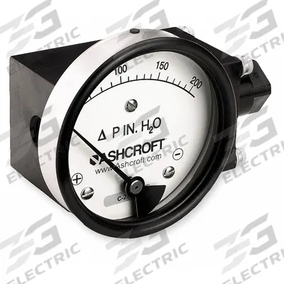 ASHCROFT Differential Pressure Gauge: In-Line, 1/4 in NPT Female, 1132, 3 1/2 in Dial - Medium & High Operating Pressure Differential Gauges