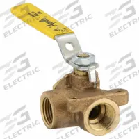 APOLLO Manual Three-Way Ball Valve: 1/2 in, Bronze, L Flow, FNPT x FNPT x FNPT, Std Port Ball Port (MPN 7060301). Key specifications — Brand: APOLLO; Handle: Lever.