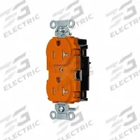 HUBBELL Receptacle: Duplex, 5-20, Orange, 125V AC, 20 A, 2 Pole / 3 Wire (MPN BR20STOTR)