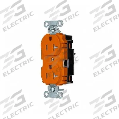 HUBBELL Receptacle: Duplex, 5-20, Orange, 125V AC, 20 A, 2 Pole / 3 Wire (MPN BR20STOTR) - General Purpose Receptacles