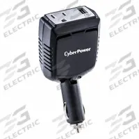 CYBER POWER Power Inverter: 12V DC Auto Power Port, 100 W Continuous Output Power, 1 Outlets, 60 Hz (MPN CPS160PBURC1). Key specifications — Brand: CYBER POWER; DC Connection: 12V DC Auto Power Port; Input Voltage: 11 to 15V DC; Output Frequency: 60 Hz; Output Voltage: 120V AC.